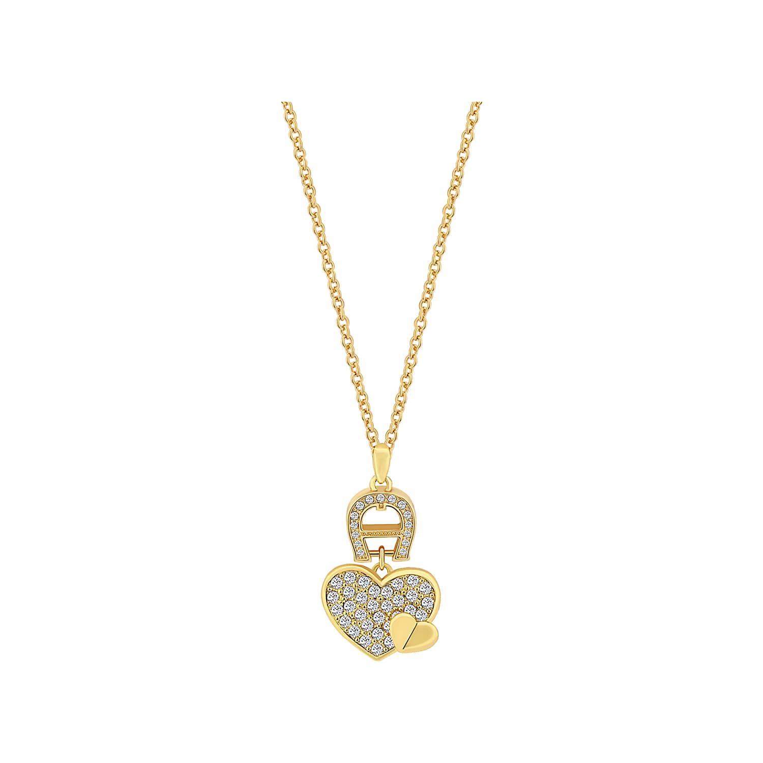 A-logo necklace with heart charm gold