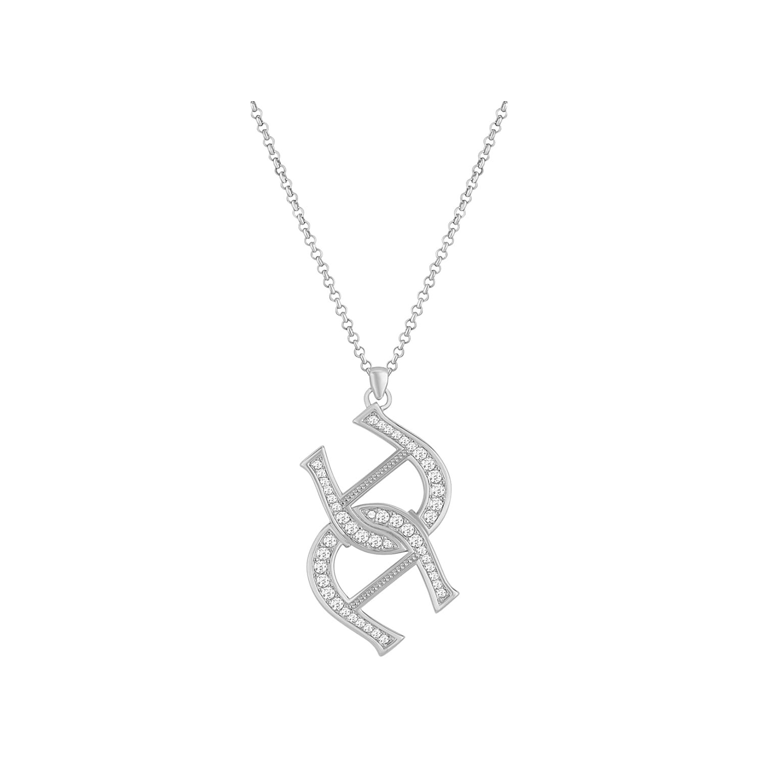 large double A-logo necklace silver