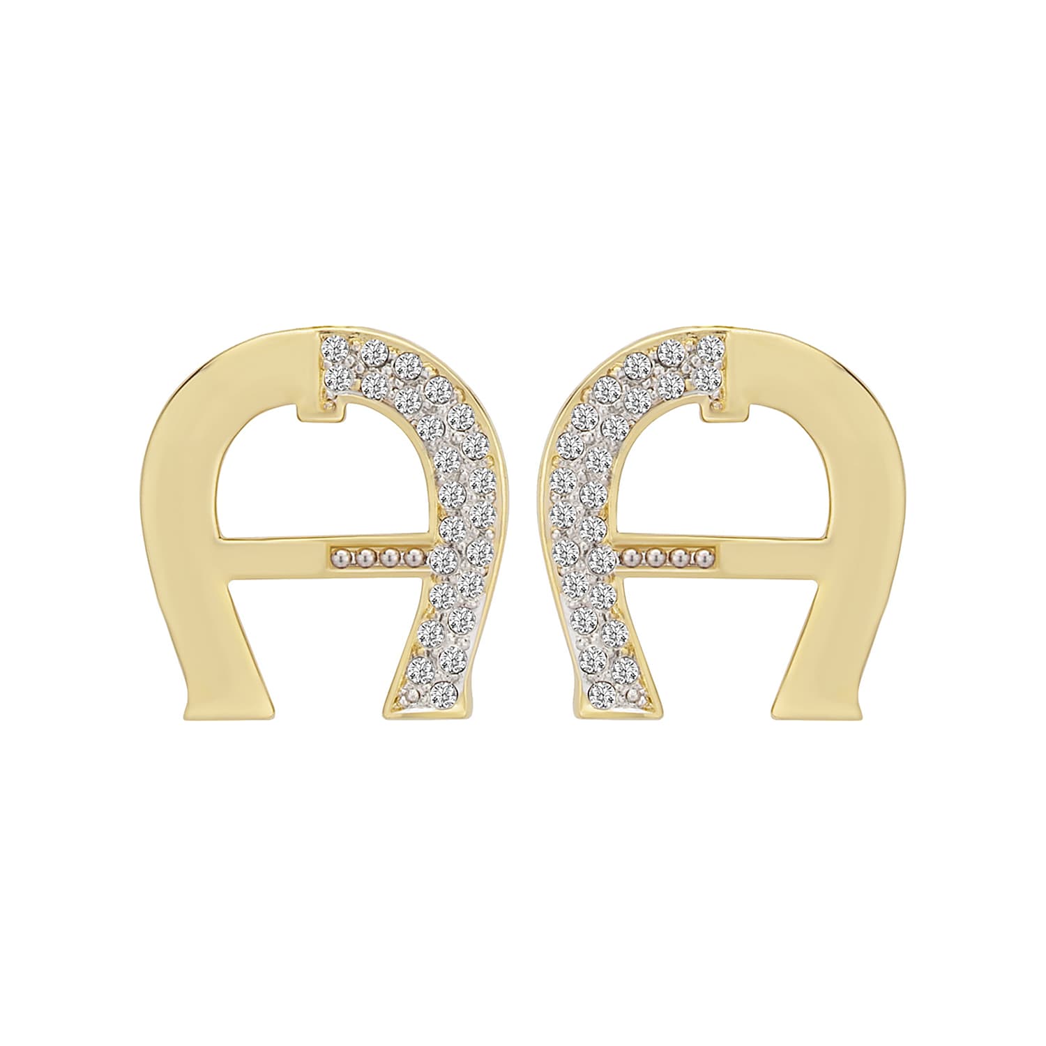 Earrings A-Logo gold and gemstones