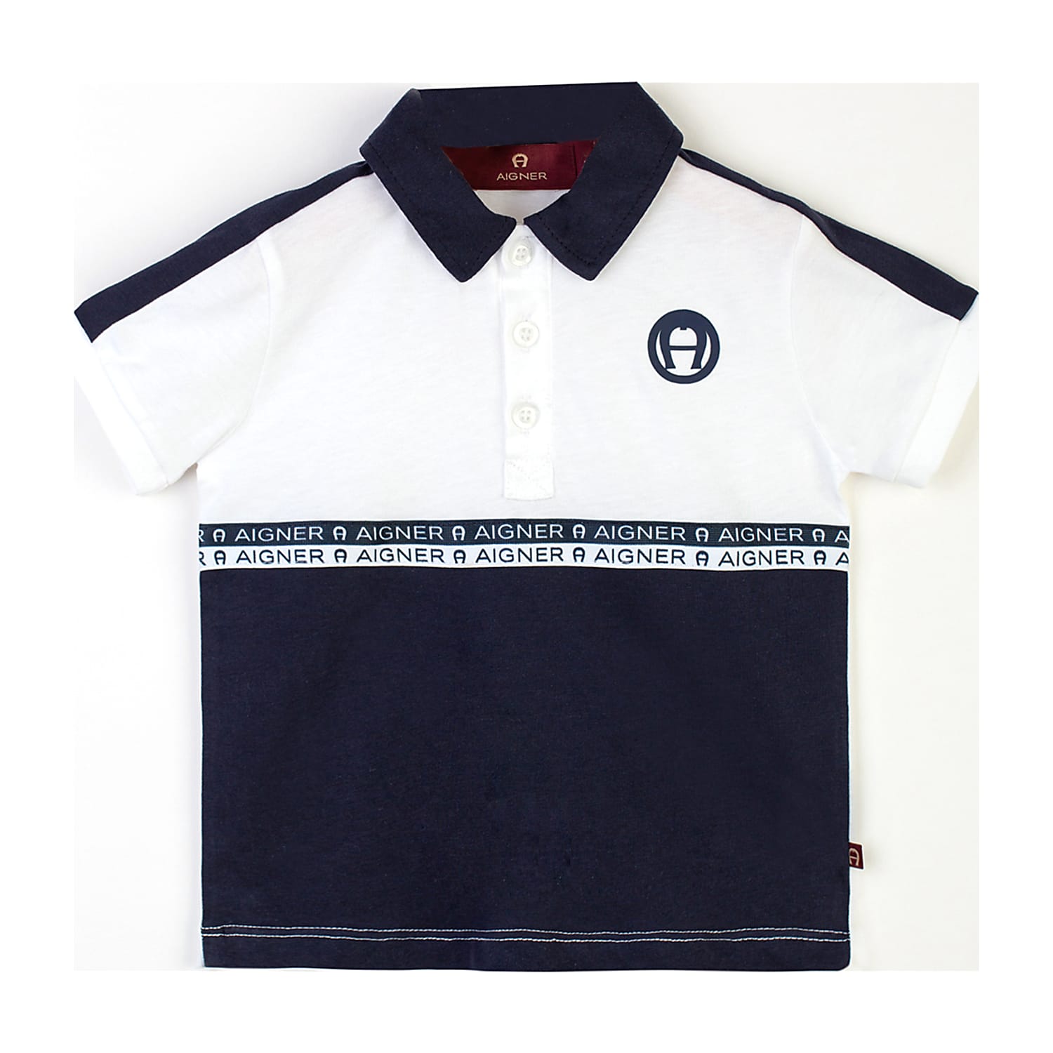 Boys Polo Shirt Blue-White multicolour - Kids - AIGNER Club