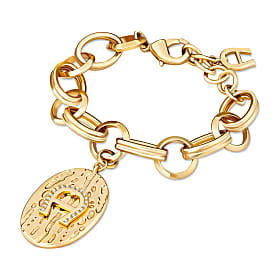 Link bracelet with logo pendant
