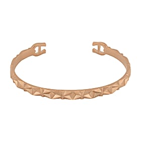 Bangle with triangle pattern and A-Logo-Ends Rosegold