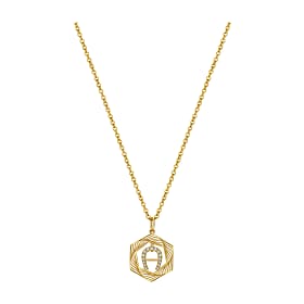 Necklace with Hexagon and A logo Gold