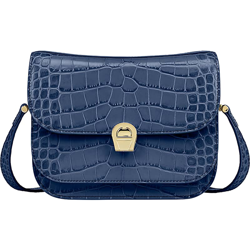Mariella shoulder bag S crocodile cosmic blue - Bags - Women - AIGNER
