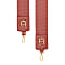 Adjustable shoulder strap with logo and quilted design