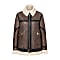 Leather jacket with sheepskin
