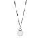 Necklace with Logo and MOP pendant silver