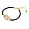 Armband mit Logo und schwarzer Seidenkordel