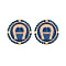 A-logo earrings Blue-Rosegold