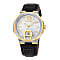 mens' watch Taviano with leather strap gold-silver
