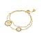 Double wrap Bracelet with Logo and MOP pendant gold