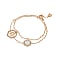 Double wrap Bracelet with Logo and MOP pendant Rosegold