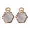 A-Logo Earrings with Hexagon and MOP Rosegold