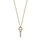 Necklace with A-Logo Pendant and Crystals Gold