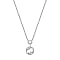 Necklace with round pendant and crystals Silver