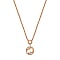 Necklace with round pendant and crystals Rosegold