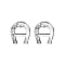 A-Logo Earrings with Crystal Stones Silver