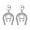 Earrings with horseshoe and pearl silver