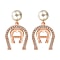 Earrings with horseshoe and pearl rosegold