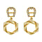 Earrings with hexagon and A Logo gold