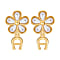 Ohrringe mit A-Logo und Perlenblume Gold