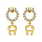 Earrings CALVINA goldplated A logo with crystals