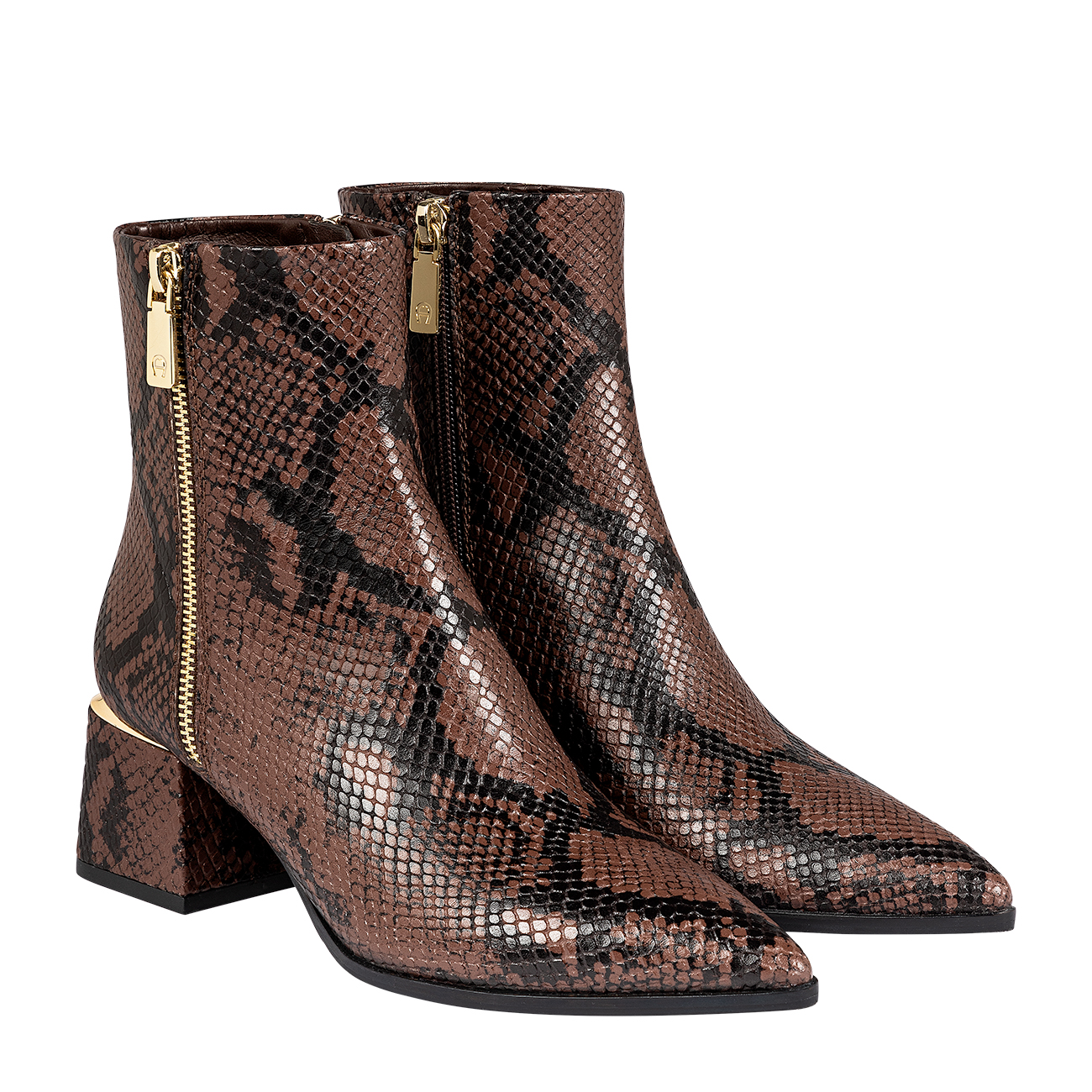 Olivia Ankle Boots Snake Appeal Fox Brown Schuhe Damen Aigner