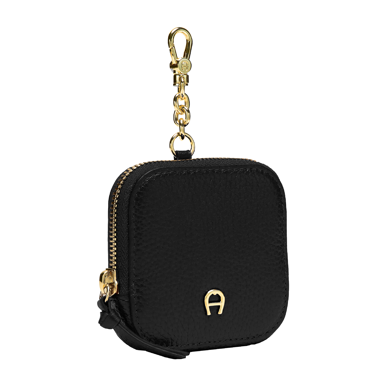 Fashion Square Coin Purse Keychain black - Leather Accessories