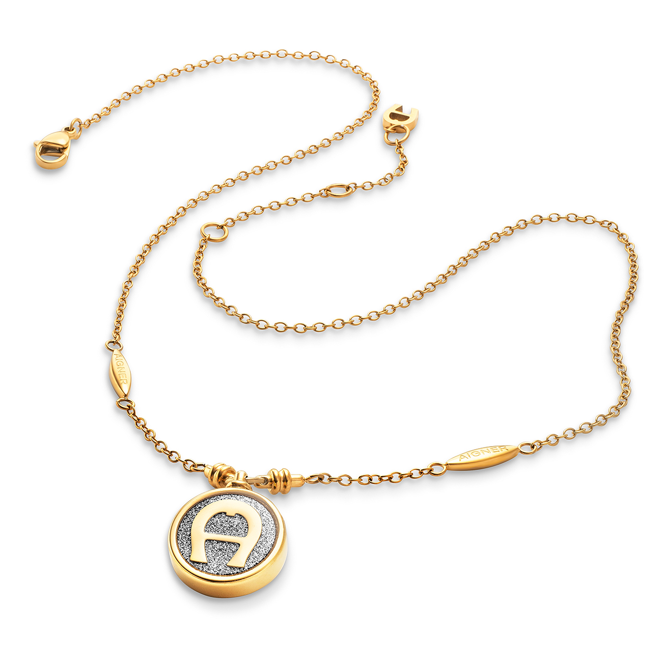 Halskette mit Logo-Anhänger Damen - Schmuck Gold Coloured - Aigner 