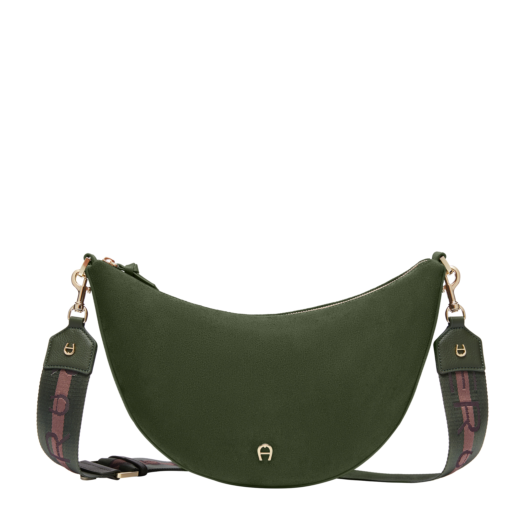 Zita Suede shoulder bag M hunter green - Bags - Women - Aigner