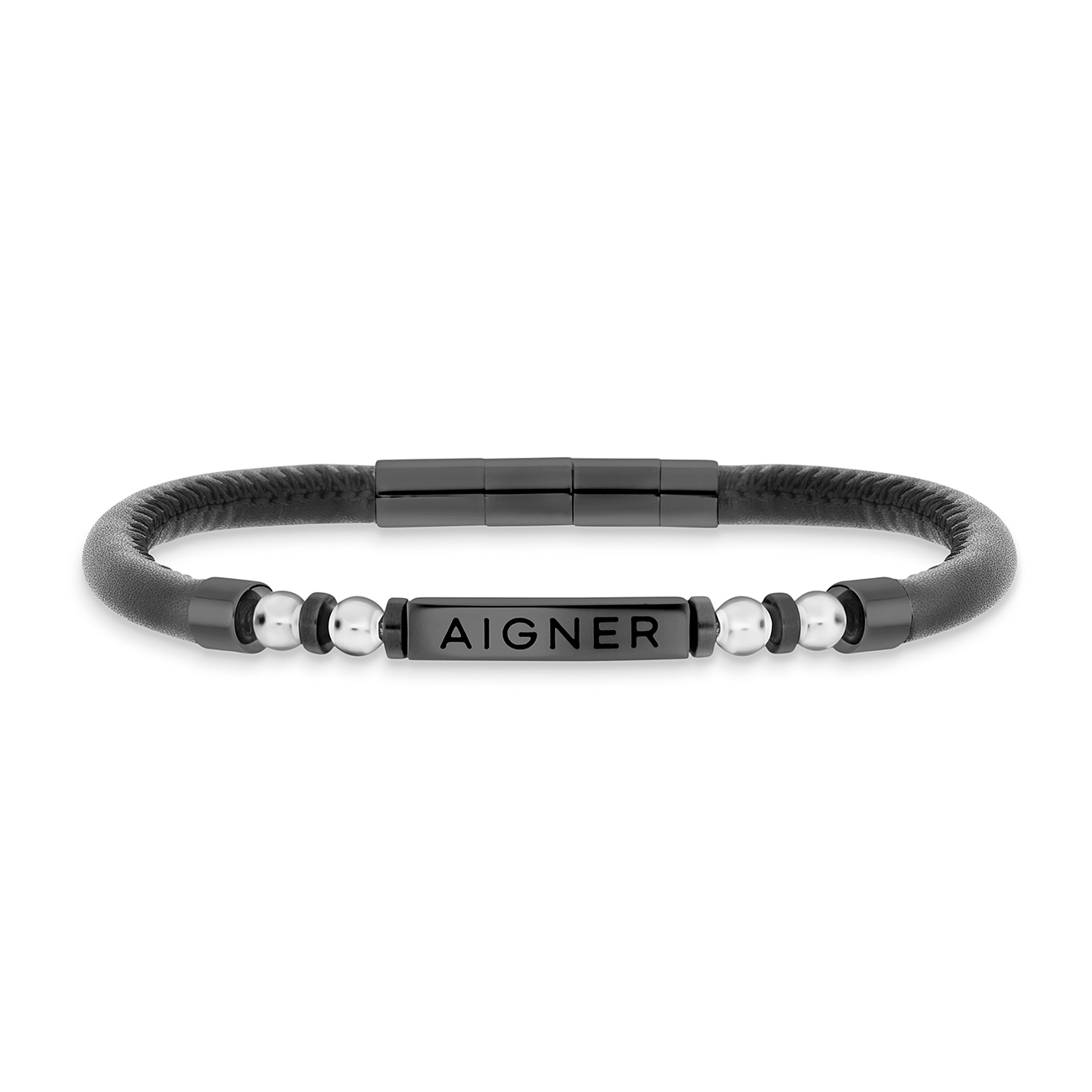Bracelet with logo gun metal - Jewelry - Men - Aigner