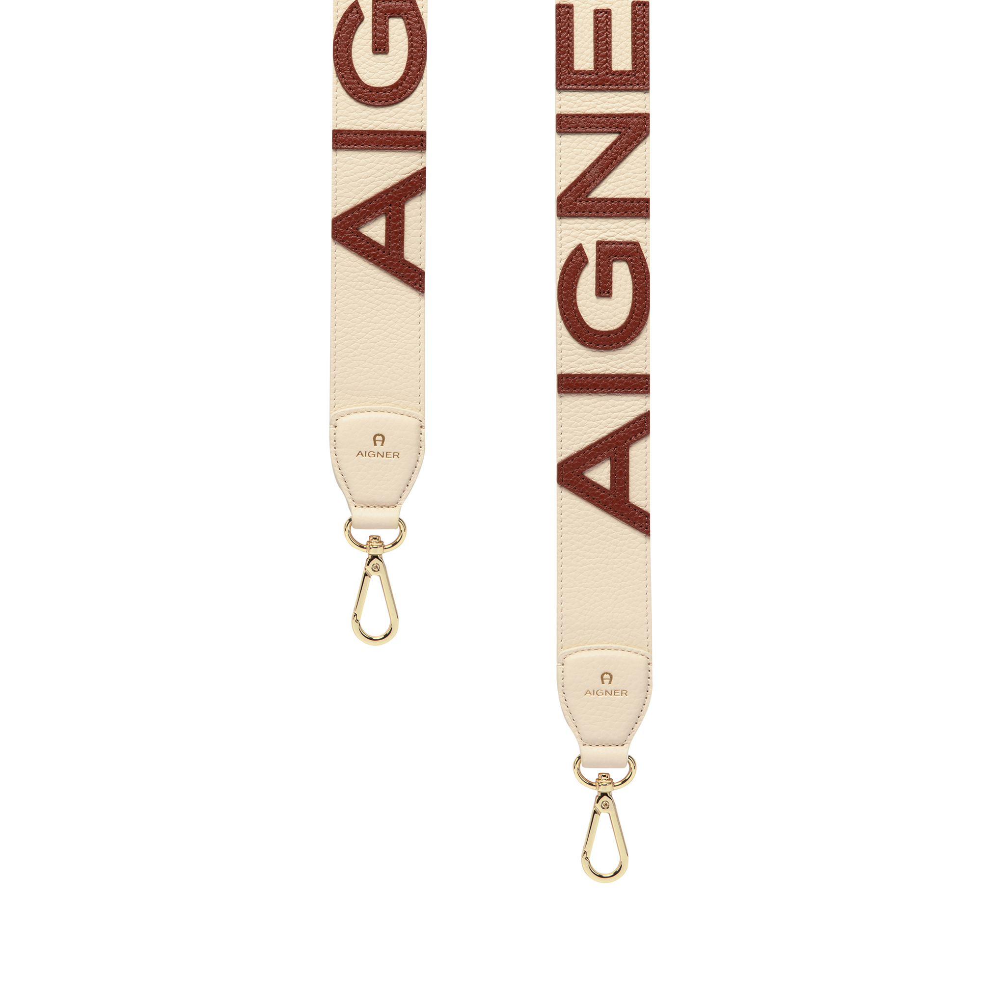 Aigner Logo Schulterriemen 100 cm Macadamia White