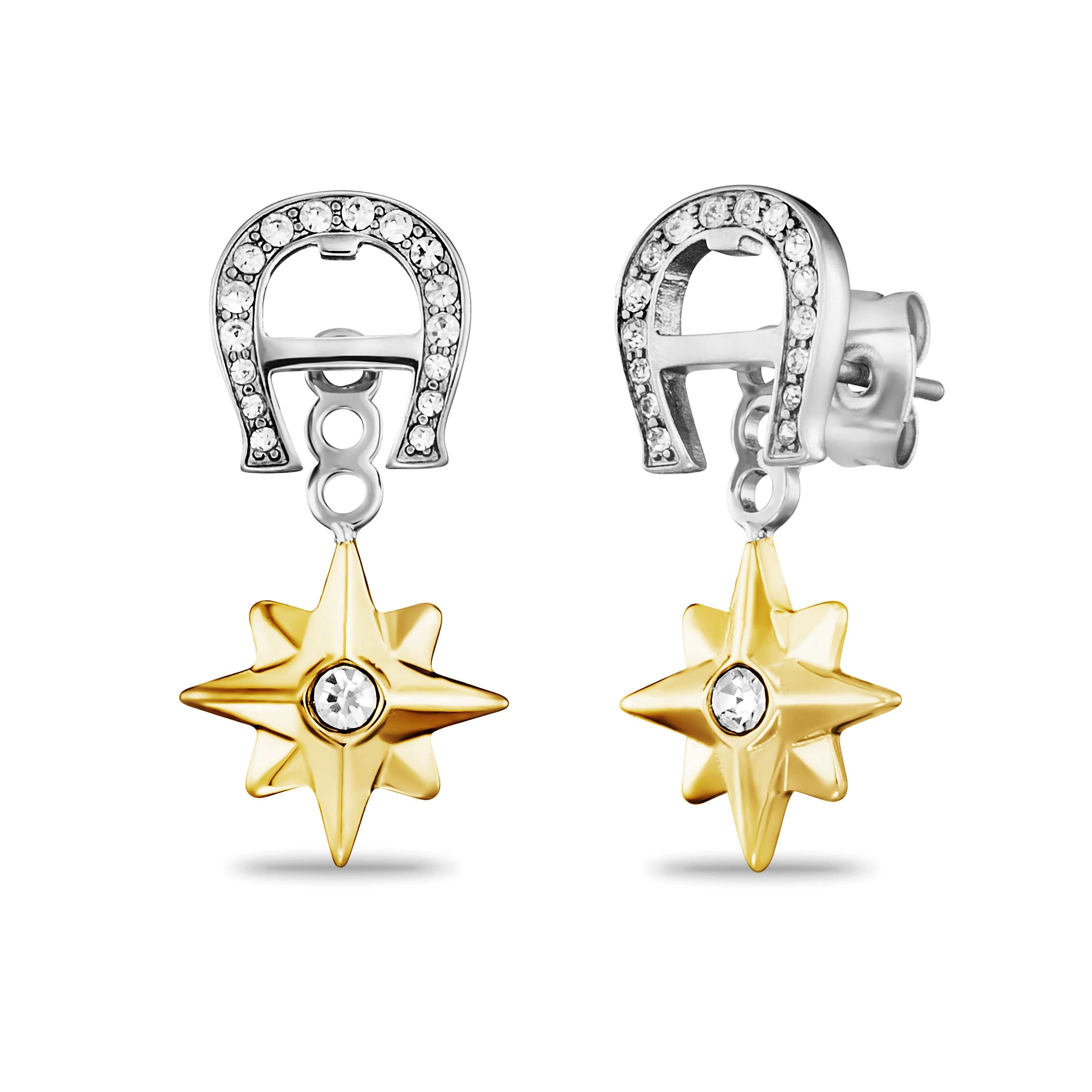 Aigner A-Logo Ohrringe mit Steinchen multicolour