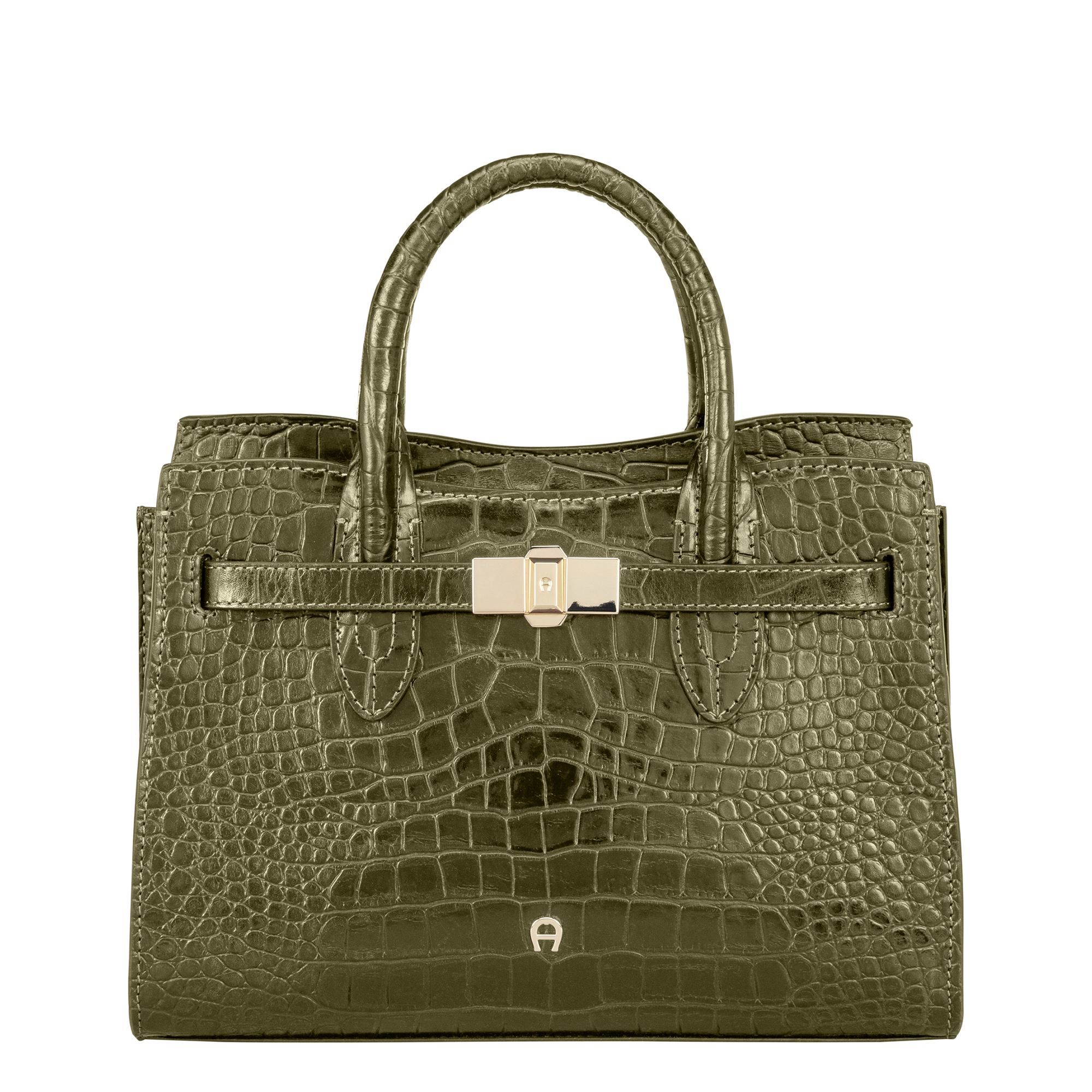 Aigner Farah Coccodrillo Handtasche M grün