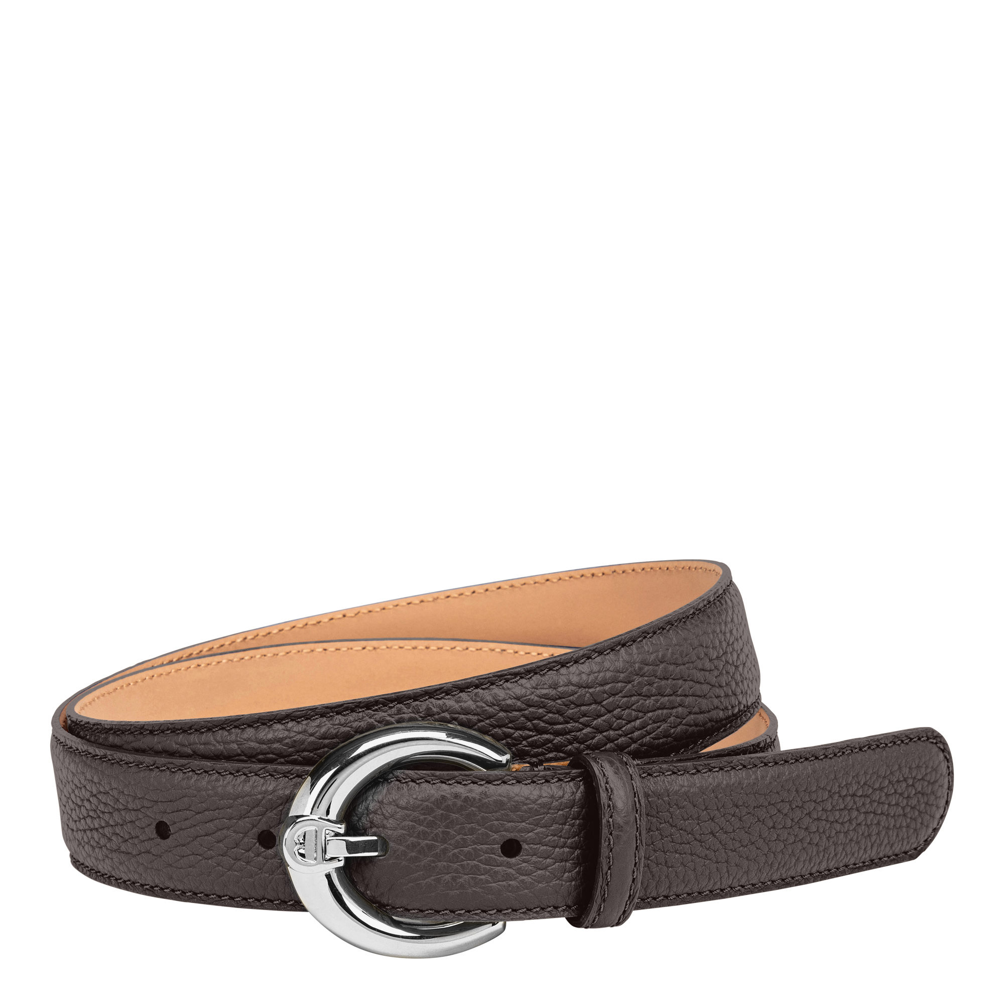 Etienne Aigner Brown Leather Belt with Silver Buckle Etienne Aigner Belt - Etsy main image 4